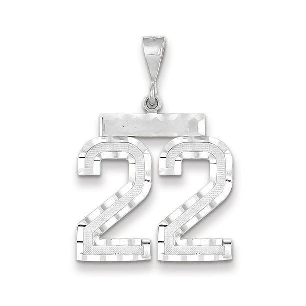 Sterling Silver Large Polished Number 22 Charm Sterling Silver Large Polished Number 22 Charm